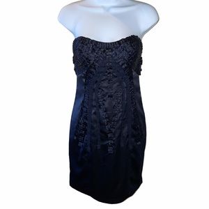 Vintage Y2K bebe ribbon corset dress in navy